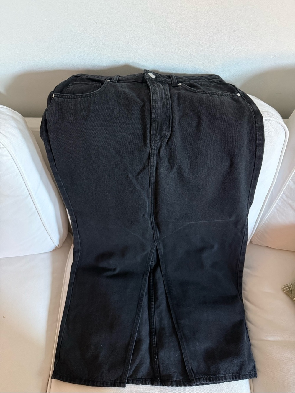 Mango Black Maxi Skirt with Front Slit